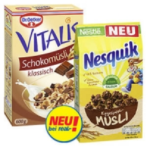 Dr. Oetker Vitalis M&uuml;sli Schoko oder Nestl&eacute; Nesquik Knusper-M&uuml;sli