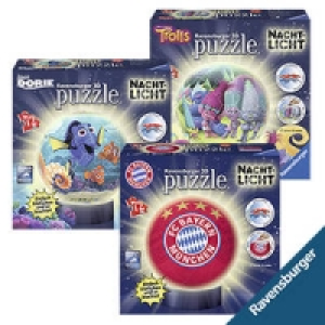 3D-Puzzle-Ball-Nachtlicht FC Bayern, Trolls oder Dory