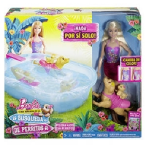 Barbie und schwimmendes H&uuml;ndchen mit Pool