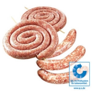 Frische XXL Bratwurstschnecke oder Fr&auml;nkische Bratwurst