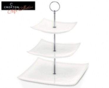 CROFTON® Chefs Collection 3-stufige Etagere aus Porzellan