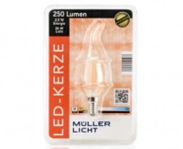 MÜLLER-LICHT LED-Design Glasserie Sonderform Kerze, nicht dimmbar