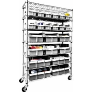 Fahrbares Sortierboxen-Regal