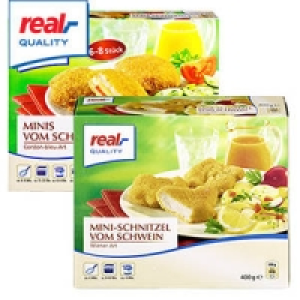 Mini-Schnitzel oder Mini-Cordon-Bleu-Art vom Schwein