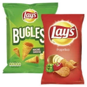 Lays Chips, Bugles Maishörnchen oder Deep Ridged, tief-geriffelte Kart
