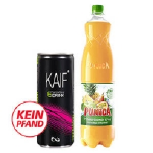 Kaif Energy-Drink oder Punica Saft-Limo, Fruchtsaftgetränk, Nektar, Te