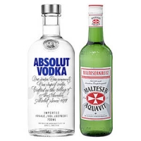 Real  Absolut Vodka oder Malteserkreuz Aquavit