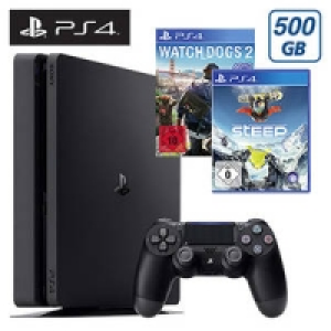 PlayStation 4 Slim 500 GB inkl. Steep + Watch Dogs 2