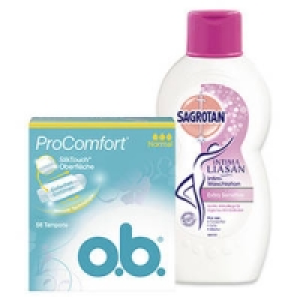 Sagrotan Intima Liasan Waschlotion oder o.b. Tampons