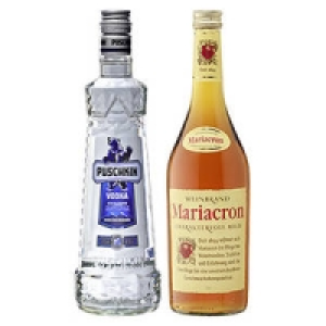 Puschkin Vodka oder Mariacron Weinbrand