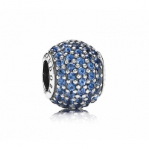 Pandora Charm Pavékugel, 925er Silber mit Zirkonia, blau