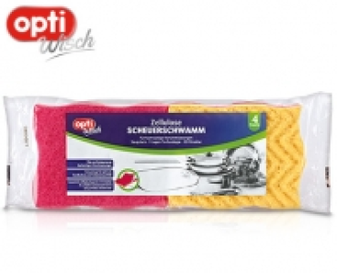 optiWisch Zellulose-Scheuerschwamm, 4 Stück