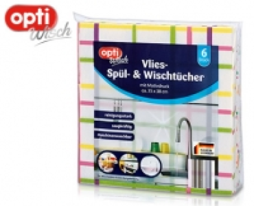 Aldi Süd  optiWisch Vlies-Spül- und Wischtücher, 6 Stück