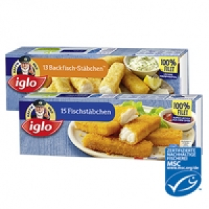iglo Fischst&auml;bchen 450 g oder Backfisch-St&auml;bchen 364 g gefroren, und w