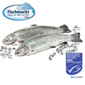 Regenbogenforelle ausgenommen Aquakultur, je 100 g
