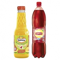 Real  Valensina 1 Liter, Lipton Ice Tea 1,5 Liter oder Lipton Sparkling 1,25