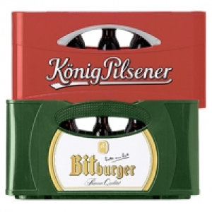 Bitburger Pils Stubbi oder K&ouml;nig Pilsener Steinie 20 x 0,33 Liter, je
