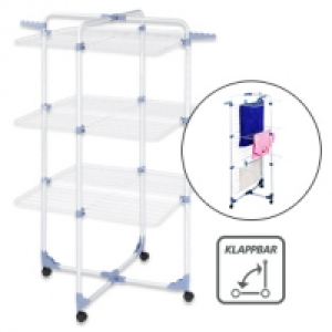 Wäscheturm Modular mit 6 unabhängigen Gittern 2 Bügelhaltern für je 4