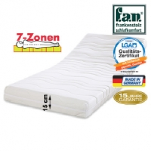 7-Zonen-Komfortschaum-Matratze Härtegrad 2 vakuumiert 90 x 190 oder 90