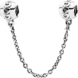Pandora Sicherheitskette mit Herzen, 4 cm, 925er Silber