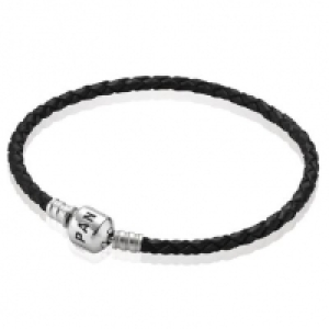 Karstadt Pandora Armband Leder 590705 Zoll, schwarz, 925er Silber