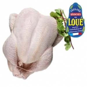 Frischer Loue Französisches Suppenhuhn aus Freilandhaltung, hier schme