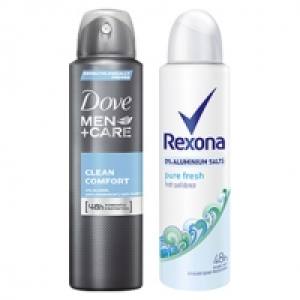 Rexona oder Dove Deo Spray versch. Sorten, jede 150/75-ml-Dose