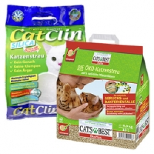 Cats Best &Ouml;ko Plus Katzenstreu oder Catclin Katzenstreu, jeder 10/8-Li
