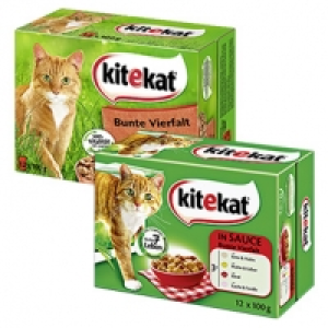 Kitekat Katzen-Nassnahrung versch. Sorten, jede 12 x 100 g = 1200-g-Mu