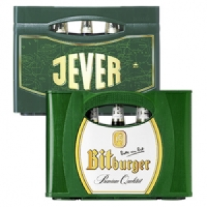 Bitburger oder Jever Pilsener versch. Sorten, 20 x 0,5 Liter, jeder Ka