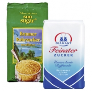 Diamant Feinster Zucker oder Mauritius Brauner Rohrzucker jede 500/100