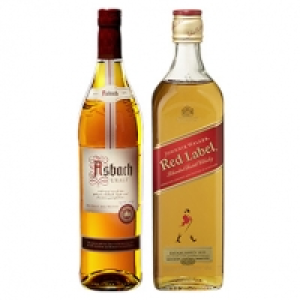Johnnie Walker Red Label oder Asbach Uralt 40/38 % Vol., jede 0,7-l-Fl