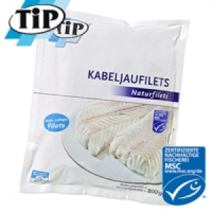 Kabeljaufilet gefroren, jeder 800-g-Beutel