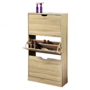 Schuhschrank 3 Doppelf&auml;cher &middot; Ma&szlig;e: ca. H 120 x B 60 x T 23 cm