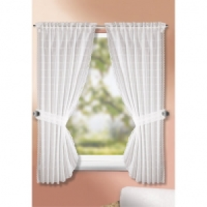 Roller  Landhausgardinen-Set - weiß - 90x160 cm