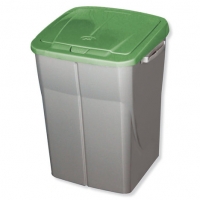 Roller  Mülleimer ECOBIN - silber - grün - 45 Liter