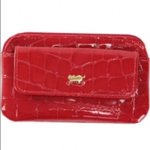 Braun B&uuml;ffel Glanzkroko Schl&uuml;sseletui Leder 12,5 cm, rubinrot