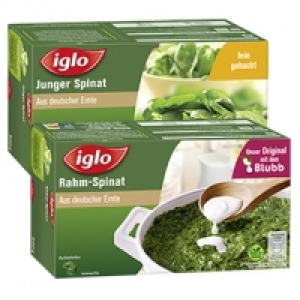 Iglo Rahm- oder Junger Spinat gefroren, jede 800-g-Packung und weiter