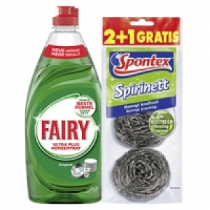 Spontex Spirinett 2+1 oder Fairy Handsp&uuml;lmittel versch. Sorten, jede P