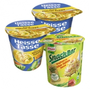 Heisse Tasse, Knorr Snackbar oder Pfanni Kartoffelsnack versch. Sorten