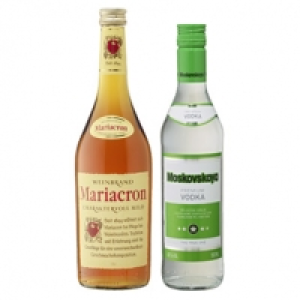 Moskovskaya Russischer Vodka oder Mariacron Weinbrand 40/36 % Vol., je