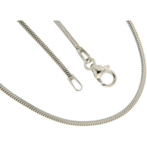 OROGELLI Damen Schlangenkette, 585er Wei&szlig;gold