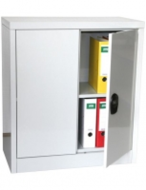 Stahlschrank, in lichtgrau (RAL7035)