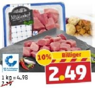 M&Uuml;HLENHOF Frisches Schweine-Gulasch 2.49&nbsp;&euro;