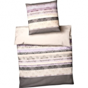 Kaeppel Satin-Bettw&auml;sche Deb&uuml;t, linen/taupe