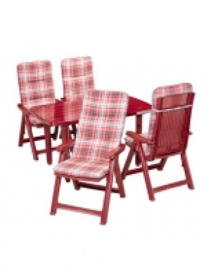 Gartenm&ouml;belset Kopenhagen, 4 Klappsessel, Tisch 140x85 cm, Kunststoff, 209.99&nbsp;&euro;