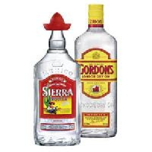 Sierra Tequila Silver, Reposado oder Gordons London Dry Gin 9.99 €