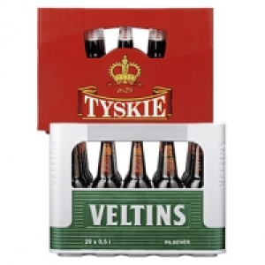 Tyskie, Veltins Pilsener, 20 x 0,5 Liter oder V+, versch. Sorten, 24 x 10.79&nbsp;&euro;