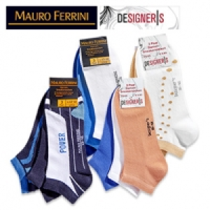 Damen- oder Herren-Sneakersocken uni oder gemustert in versch. Farben