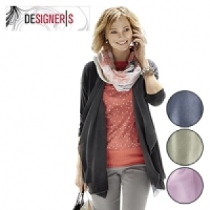 Damen-Strickjacke mit Chiffon 96 % Viskose/4 % Elasthan Größe: 36 - 46